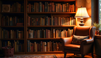 Books and Cozy: Image of a bookshelf with a variety of books