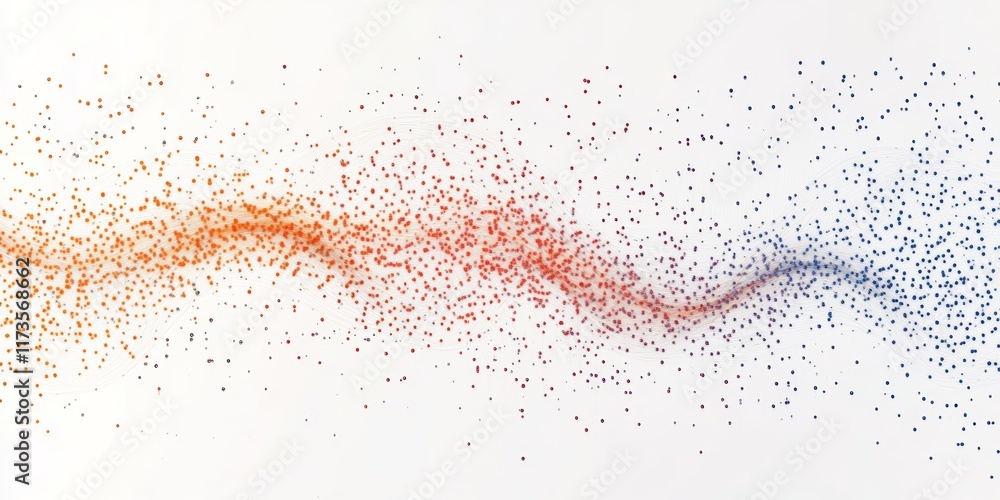 Poster isolated data points on a clean white backdrop representing connection and movement in technology vi