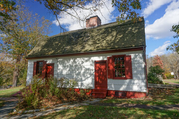 Washington Crossing, Titusville, NJ: Johnson Ferry House (c. 1740), at the site of George Washington's crossing of the Delaware River, December 1776.