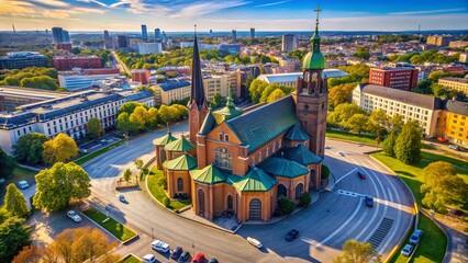 Stockholm Klara Church Entrance Aerial View - Modern Architecture, Scandinavian Design
