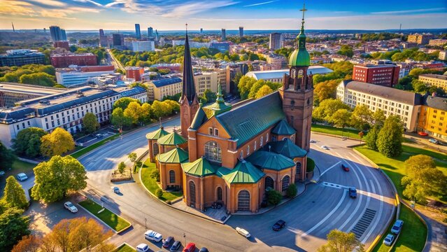 Stockholm Klara Church Entrance Aerial View - Modern Architecture, Scandinavian Design