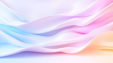Abstract pastel rainbow waves, flowing fabric-like texture, soft light, smooth curves, gentle folds.