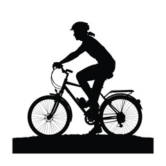 Fototapeta premium Mountain bike silhouette stock illustration, bike Lover vector graphic design, Cyclist silhouettes vector illustration