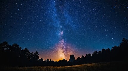 Stunning Night Photography of the Milky Way Over Devils Tower in Wyoming -