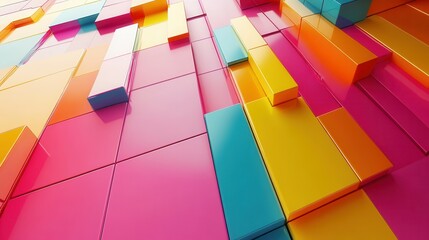 Vibrant colorful geometric 3d abstract pattern.