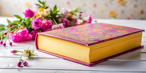 Stylish Book Lay Flat on White Background - Fashion Photography