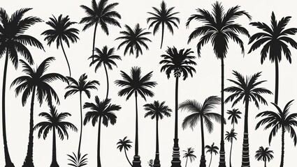Elegant Tropical Palm Tree Silhouettes for Modern Projects