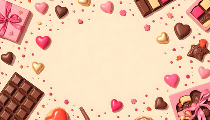 Background of heart chocolate for valentine 