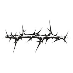 Elegant Silhouette of black thorn vector illustration