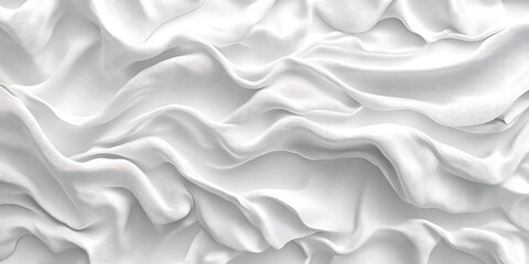 Obraz premium White fabric drapes, elegant texture, soft waves, background, design.
