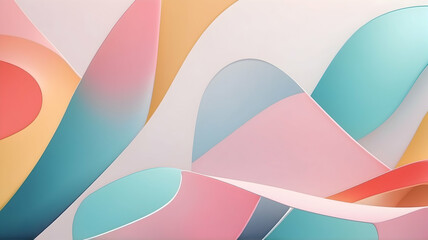 Obraz premium Abstract minimalist background design, colorful glass shapes to use as a backdrop, wallpaper or graphic resource