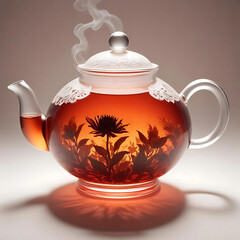 A Transparent Teapot With Tea 