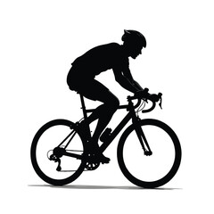 Naklejka premium Mountain bike silhouette stock illustration, bike Lover vector graphic design, Cyclist silhouettes vector illustration
