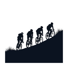 Obraz premium Mountain bike silhouette stock illustration, bike Lover vector graphic design, Cyclist silhouettes vector illustration