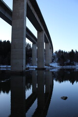 Highway bridge over the lake