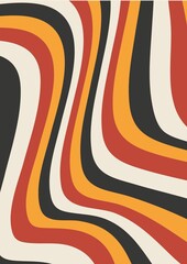 Retro Groovy waves Paper, Multicolor 90s, Vintage printable paper 70s background, Mid Century Cover, Not Seamless