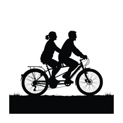 Mountain bike silhouette stock illustration, bike Lover vector graphic design, Cyclist silhouettes vector illustration