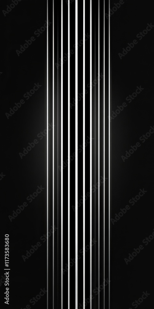 Poster a striking abstract image featuring black and white vertical lines forming a modern geometric patter