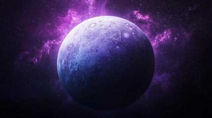 Obraz premium Celestial Enigma: A Purple Planet's Cosmic Dance