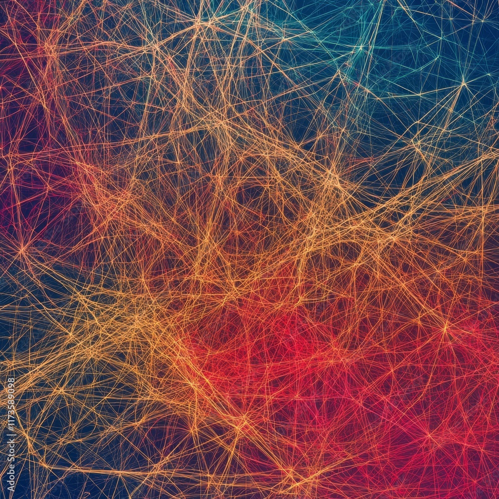 Poster this abstract image showcases a vibrant network of interconnected lines, creating a dynamic and visu