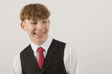 Teenage boy wearing a suit