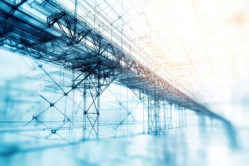 Detailed Sketch of Bridge Structure on White Background