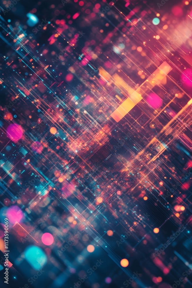 Poster this colorful abstract background captures the essence of big data concepts with vibrant patterns an