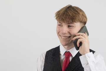 Teenage boy wearing a suit