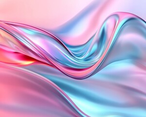 Obraz premium Abstract Pastel Pink and Blue Liquid Swirls Iridescent Fluid Wave Background