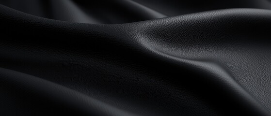 Fototapeta premium A black piece of leather with a shiny surface