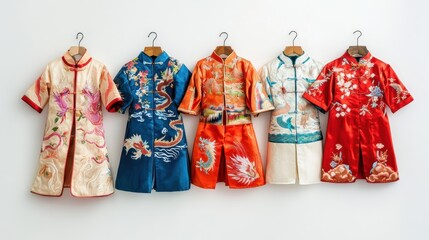 Naklejka premium Colorful Outfits for Children's Festival Celebrations