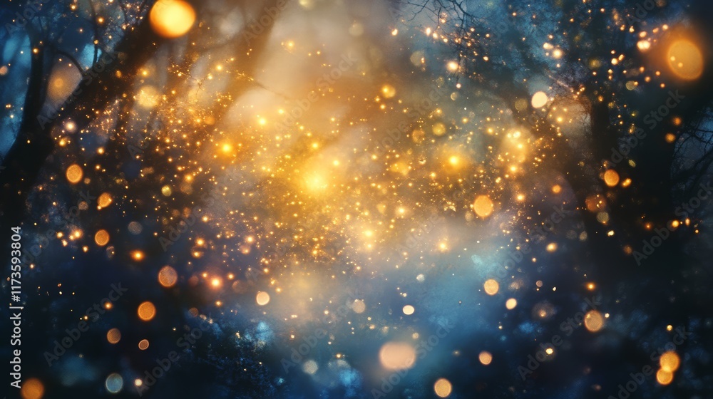 Poster experience a mesmerizing display of glowing lights and soft bokeh effects in this enchanting wide sp