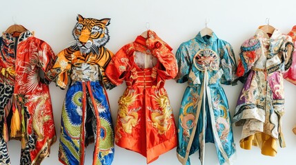 Naklejka premium Vibrant Costumes for Children's Festival Celebration