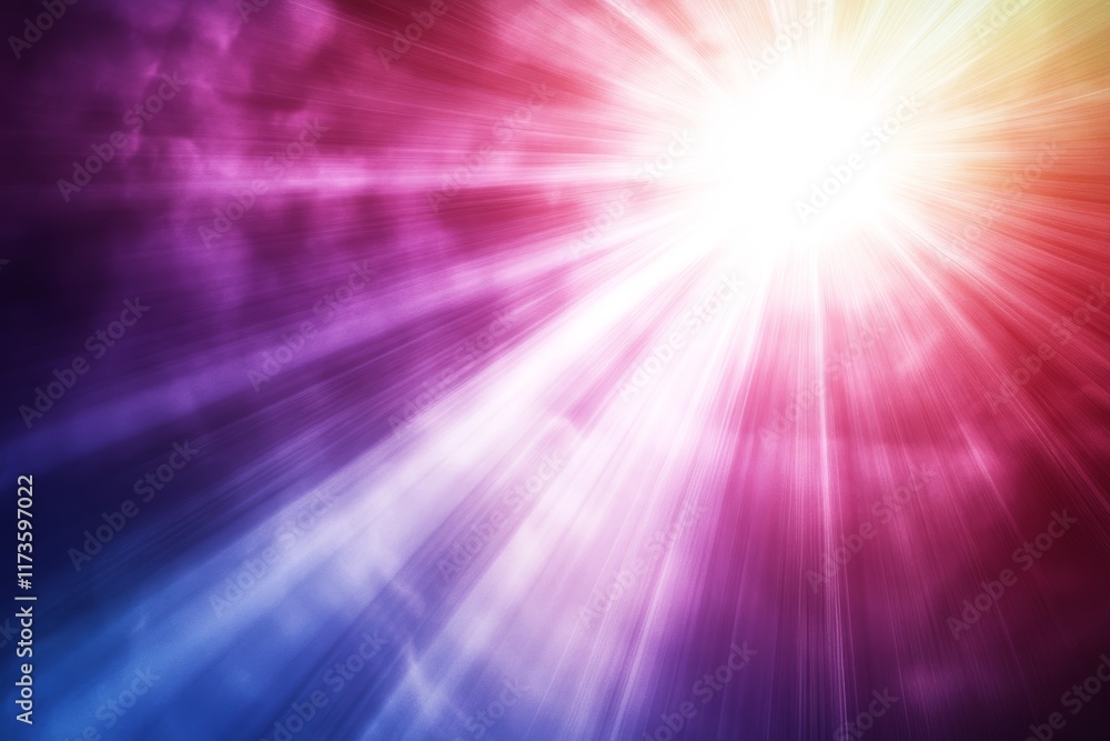 Poster experience a radiant light burst with a gentle background of soft colors. this abstract image evokes
