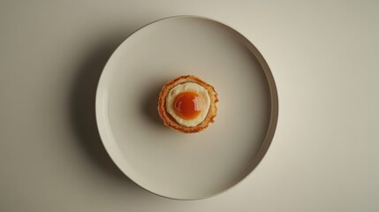 White table with artisanal dish on refined plate