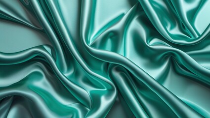 Obraz premium Phoenix 10 Beautiful Blue and Green Silk Satin Background: A Luxurious Blend of Cool Hues, Creating a Smooth, Elegant, and Serene Textile Visual