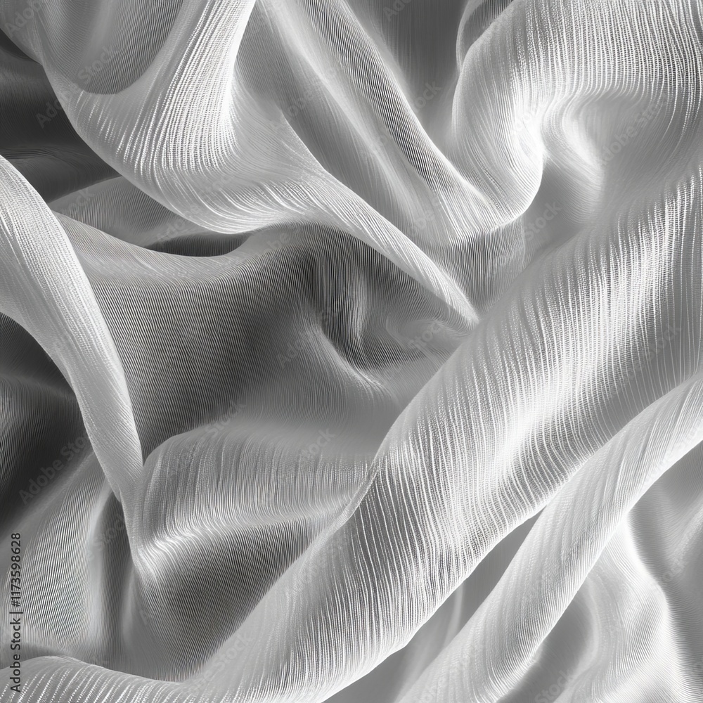 Poster this image features a soft white fabric texture with flowing lines and subtle patterns. the elegant 