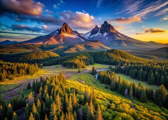 Three Sisters Central Oregon Landscape Sisters Scenic View Hiking Oregon Cascade Mountains