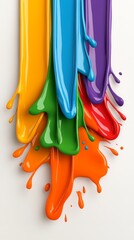 Naklejka premium Vibrant Colorful Paint Splashes Abstract Artistic Background Fluid Design Creative Texture