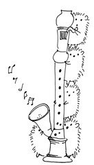 Hedgehogs flute concert © bwi_cliparts