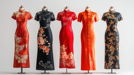 Modern Cheongsams with Subtle Metallic Accents