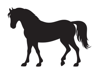 running horse silhouette. Western riding horse vector illustration, isolated on white background 