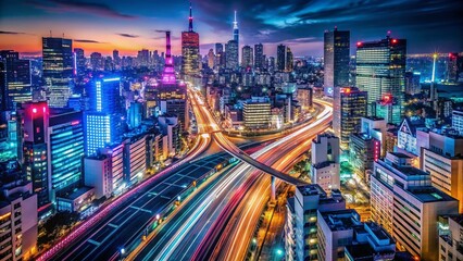 Tokyo Cityscape Night Lights Long Exposure Photography