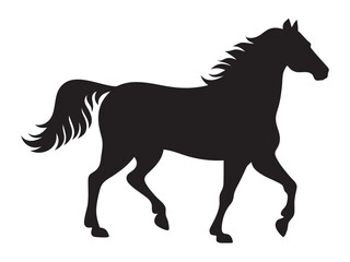 running horse silhouette. Western riding horse vector illustration, isolated on white background 