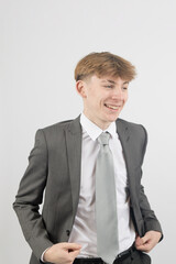Teenage boy wearing a suit