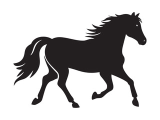 running horse silhouette. Western riding horse vector illustration, isolated on white background 