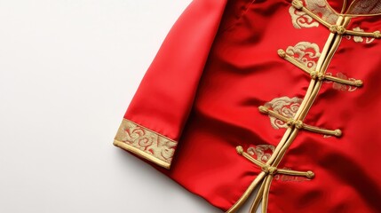 Elegant Red Chinese Jacket with Gold Trims