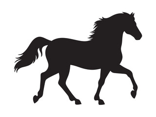 running horse silhouette. Western riding horse vector illustration, isolated on white background 