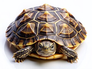 Obraz premium Turtle Shell Texture: Detailed Close-up of a Turtle's Carapace and Plastron Isolated on White