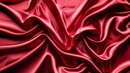 Obraz premium Exquisite Red Silk Satin Background: A Luxurious, Soft, and Vibrant Design Ideal for Elegant Presentations, Creative Projects, or Sophisticated Aesthetic Displays